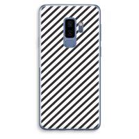 Strepen zwart-wit: Samsung Galaxy S9 Plus Transparant Hoesje