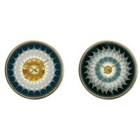 Muurklok DKD Home Decor Kristal Gouden Turkoois Ijzer Modern (2 Stuks) (40 x 6 x 40 cm)