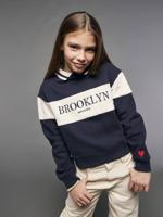 Sweater met polokraag voor meisjes JONEN marineblauw