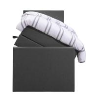 Leen Bakker - Boxspring Met Opbergruimte En Voetbord Liv Egaal - Antraciet - 90x200cm - Stof - Grijs