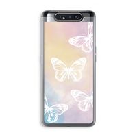 White butterfly: Samsung Galaxy A80 Transparant Hoesje