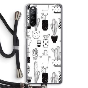 Cactusmotief: Sony Sony Xperia 10 III Transparant Hoesje met koord