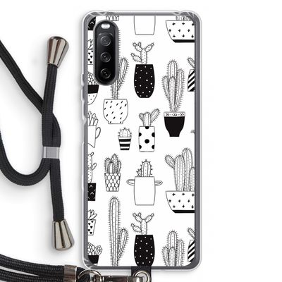 Cactusmotief: Sony Sony Xperia 10 III Transparant Hoesje met koord