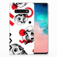 Silicone Back Case Samsung Galaxy S10 Plus Skull Red - thumbnail