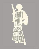Kunstdruk Star Wars Silhouette Quotes Leia 40x50cm