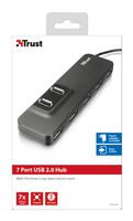 Trust Oila 7 Port USB 2.0 Hub USB Hub Zwart - thumbnail