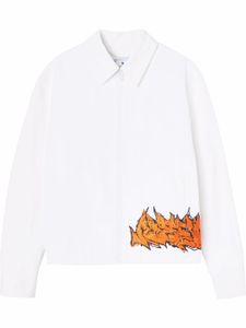 Off-White veste zippée à logo imprimé - Blanc