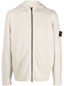 Stone Island hoodie zippé en maille à motif Compass - Tons neutres