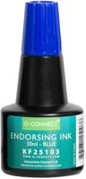 Q-CONNECT stempelinkt, flesje van 28 ml, blauw