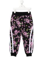 Monnalisa pantalon de jogging en coton à fleurs - Noir - thumbnail