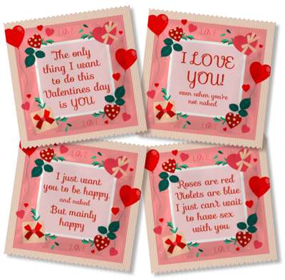 Condoom Anoniem Valentijns Condooms (4 Designs)