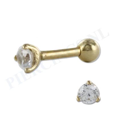 Helix goud 14 karaat met kristal