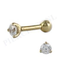 Helix goud 14 karaat met kristal