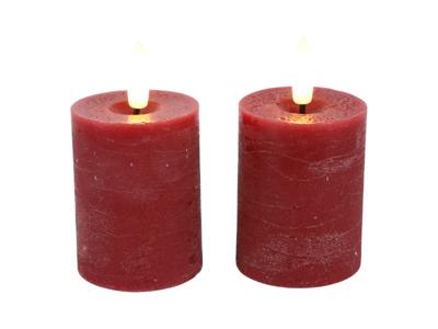 Ledkaars Lyon ro 5x5x9 cm rood s2 - Countryfield