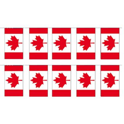 Papieren slinger vlaggetjes Canada - 2x - 400 cm - Canadese vlaggenlijn - Landen feestartikelen