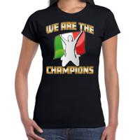 Verkleed T-shirt voor dames - Italie - zwart - voetbal supporter - themafeest