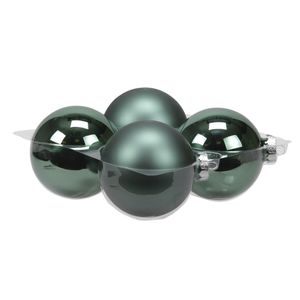 4x stuks glazen kerstballen emerald groen (greenlake) 10 cm mat/glans   -