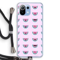 Smiley watermeloenprint: Xiaomi Mi 11 Lite Transparant Hoesje met koord