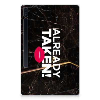 Samsung Galaxy Tab S7 Plus | S8 Plus Back cover met naam Already Taken Black
