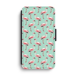 Flamingoprint groen: iPhone XS Max Flip Hoesje