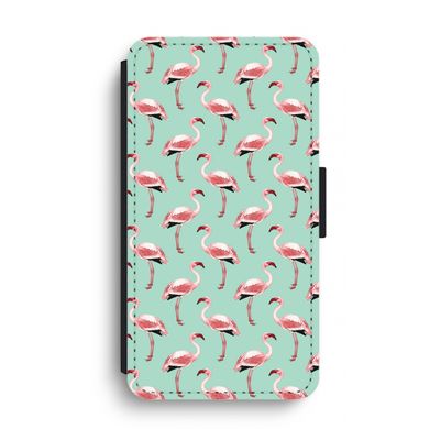 Flamingoprint groen: iPhone XS Max Flip Hoesje
