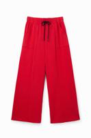 Zachte Wide leg broek - RED - S - thumbnail