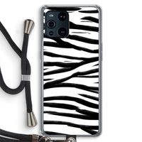 Zebra pattern: Oppo Find X3 Transparant Hoesje met koord