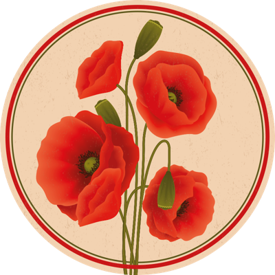 Rode klaprozen Vinyl tapijt Bloemen en planten