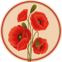 Rode klaprozen Vinyl tapijt Bloemen en planten