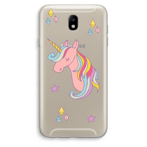 Roze eenhoorn: Samsung Galaxy J7 (2017) Transparant Hoesje