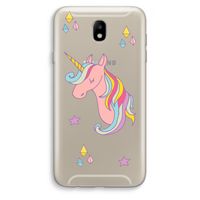 Roze eenhoorn: Samsung Galaxy J7 (2017) Transparant Hoesje