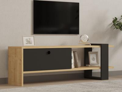 Tv-meubel GAYA 1 deur lichte eik/antraciet