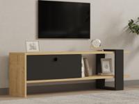 Tv-meubel GAYA 1 deur lichte eik/antraciet