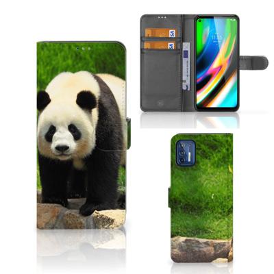 Motorola Moto G9 Plus | Telefoonhoesje | Met pasjeshouder | Panda