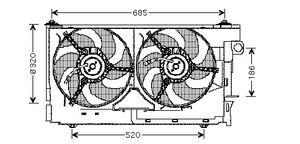 KADER + DUBBELE KOELVENTILATOR 0955749