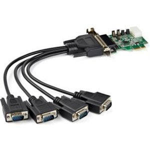 StarTech.com 4-poorts PCI Express RS232 seriële adapterkaart 16950 UART low profile