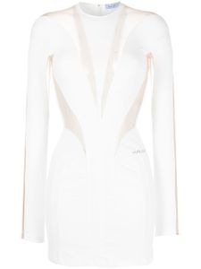 Mugler robe courte à empiècements transparents - Blanc