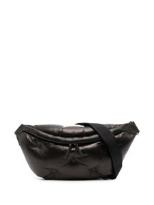 Maison Margiela sac banane en cuir à patch logo - Noir