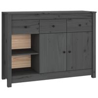 The Living Store Dressoir 100x35x74 cm massief grenenhout grijs - Keukenkast - thumbnail