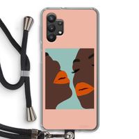 Orange lips: Samsung Galaxy A32 5G Transparant Hoesje met koord