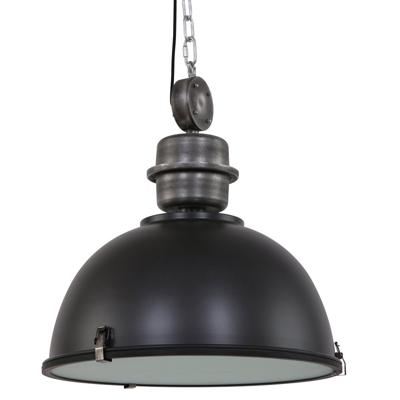 Steinhauer hanglampBikkel XXL industrieel zwart met nikkel - 7834ZW