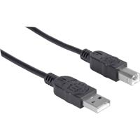 Manhattan USB-kabel USB 2.0 USB-A stekker, USB-B stekker 5.00 m Zwart 337779 - thumbnail