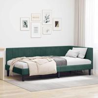 Hoekbedframe met hoofdeinde Donkergroen 100 x 200 cm Fluweel