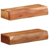Wandschappen 2 st 40x17x8 cm massief acaciahout