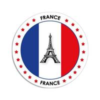 Vlag van Frankrijk stickers - 20x - rond - D14,8 cm - in vlag kleuren - Landen thema