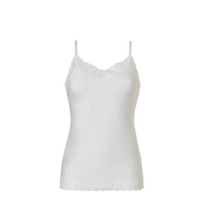 ten Cate Secrets naadloos hemd met kant gebroken wit