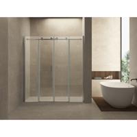 Wiesbaden Slide Dubbele Schuifdeur Nis 180x200 cm Helder Glas Chroom