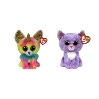 Ty - Knuffel - Beanie Boo's - Yips Chihuahua & Cassidy Cat