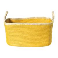 Mand colors rechthoekig - geel/bruin - 16x30x20 cm Mand colors rechthoekig - geel/bruin - 16x30x20 cm