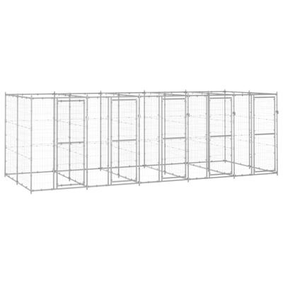 Hondenkennel 12,1 m² gegalvaniseerd staal